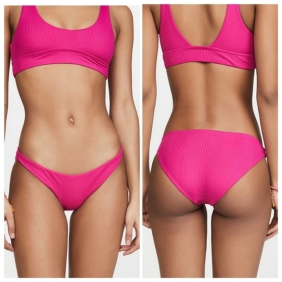 Vitamin A Sienna Top Luciana Bottom Malaia Pink Hot Ribbed - Picture 2 of 10